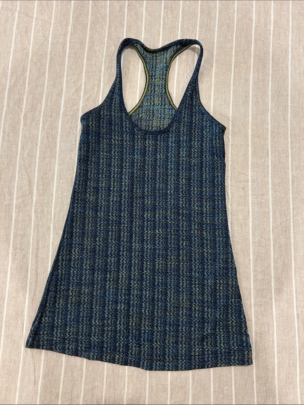 lululemon athletica Navy and Teal Heathered Racerback Tank